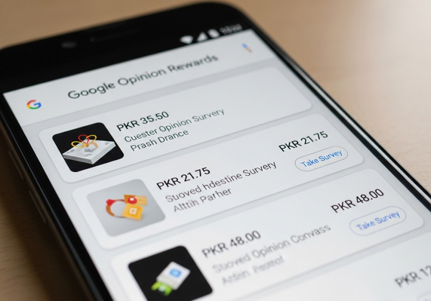 Android phone showing Google survey rewards in rupees