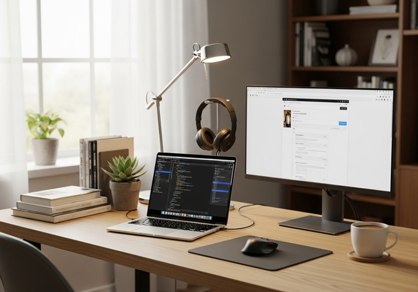 laptop workspace for starting online business passive income