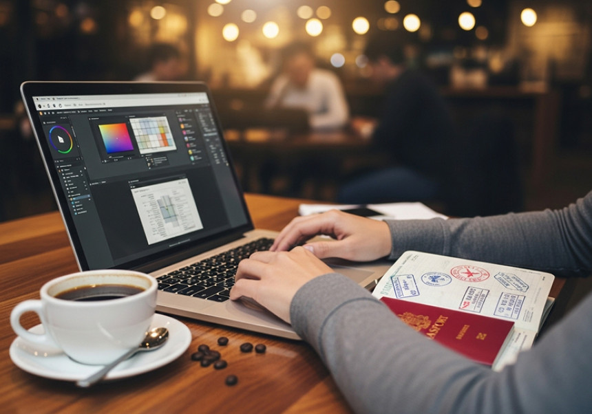 “Digital nomad lifestyle working remotely while traveling 2025”