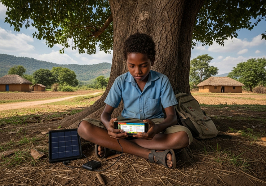 Mobile phone enabling global education access in underserved communities