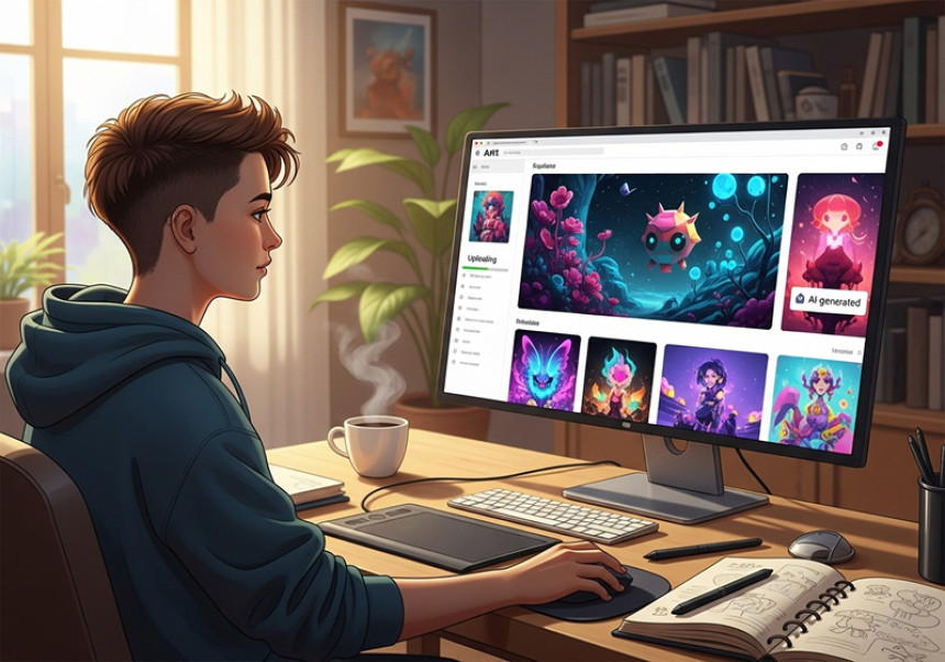 Earning online by selling AI art and designs globally in 2025