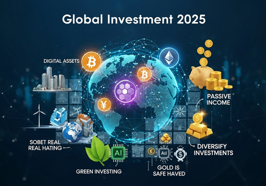 global investment 2025, international markets, digital assets, passive income, diversify investments, global real estate, green investing, AI tech stocks, gold safe haven